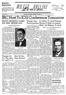 IRC Host to ICG Conference Tomorrow