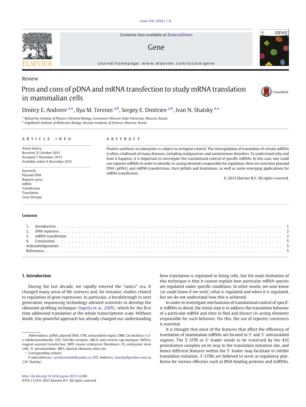 Pros And Cons Of Pdna And Mrna Transfection To Study Mrna Translation ...