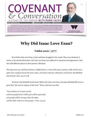 Why Did Isaac Love Esau?
