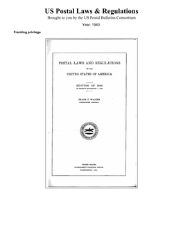 US Postal Laws & Regulations