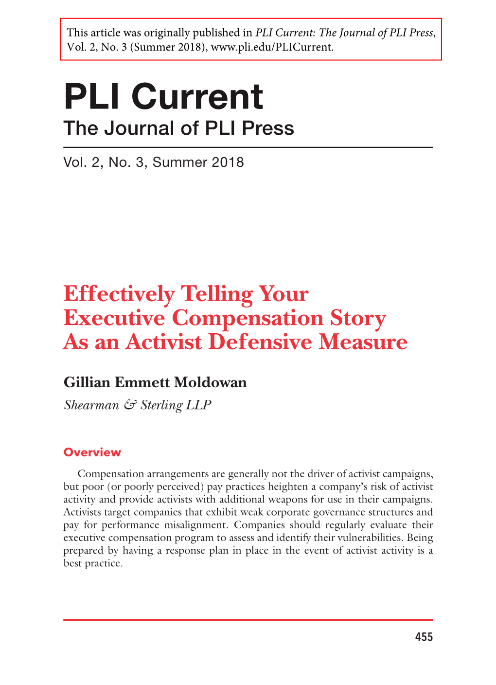 PLI Current: the Journal of PLI Press, Vol