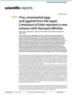 Tiny, Ornamented Eggs and Eggshell from the Upper Cretaceous of Utah Represent a New Ootaxon with Theropod Afnities Sara E
