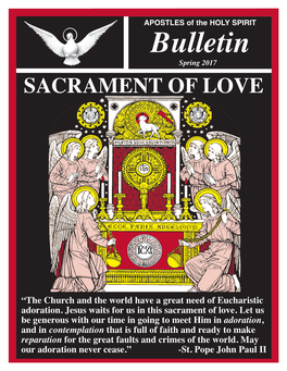 Bulletin Spring 2017 SACRAMENT of LOVE