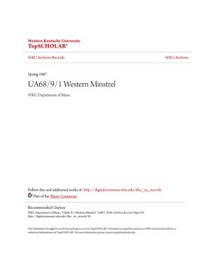 UA68/9/1 Western Minstrel WKU Department of Music