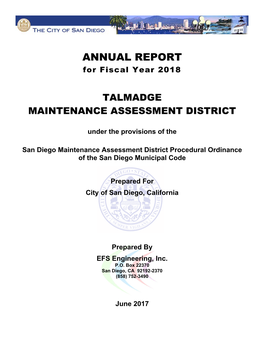 ANNUAL REPORT for Fiscal Year 2018