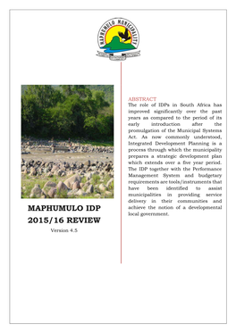 Maphumulo Idp 2015/16 Review