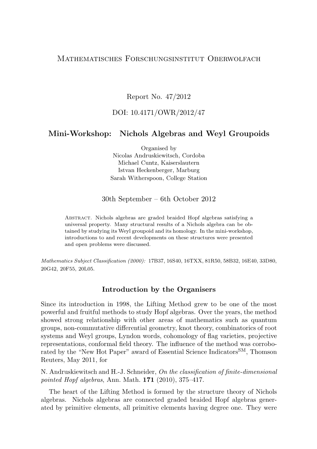 Nichols Algebras and Weyl Groupoids