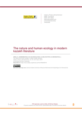The Nature and Human Ecology in Modern Kazakh Literature