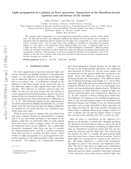 Light Propagation in a Plasma on Kerr Spacetime: Separation of the Hamilton-Jacobi Equation and Calculation of the Shadow