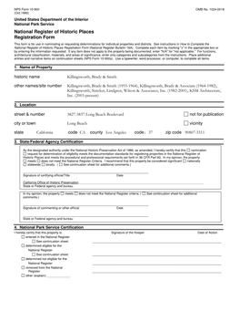 National Register of Historic Places Registration Form