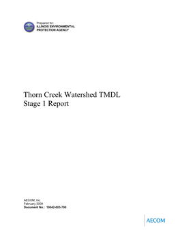 Thorn Creek Watershed TMDL Stage 1 Report