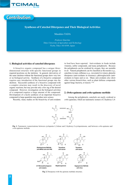 Syntheses of Catechol Diterpenes and Their Biological Activities