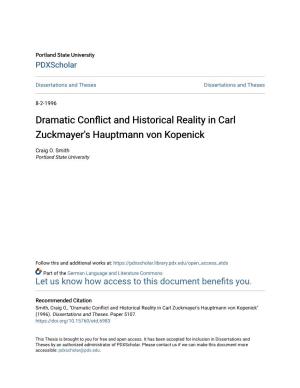 Dramatic Conflict and Historical Reality in Carl Zuckmayer's Hauptmann Von Kopenick