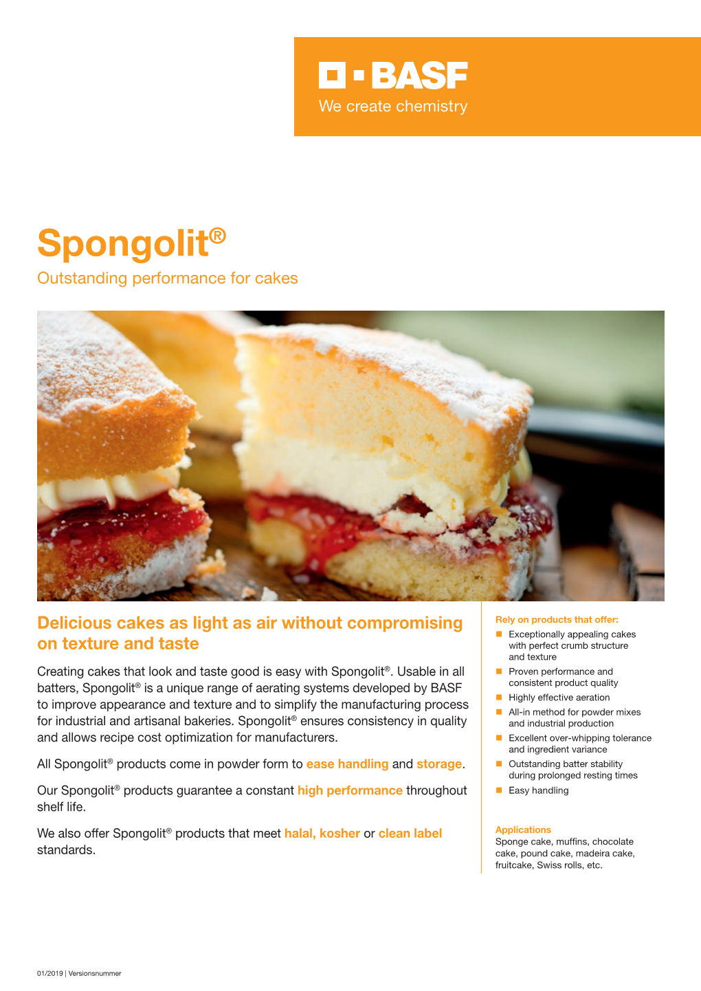 Spongolit® Outstanding Performance for Cakes