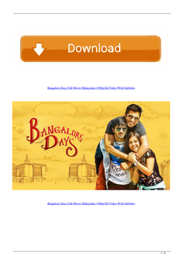 Bangalore Days Full Movie Malayalam 1080P Hd Video with Subtitles