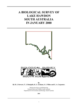 A Biological Survey of Lake Hawdon South Australia in January 2000