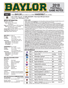 Football Game Notes