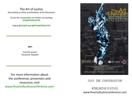 JOIN the CONVERSATION #THEARTOFJUSTICE the Art Of