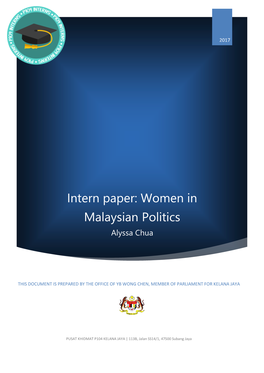 Women in Malaysian Politics Alyssa Chua