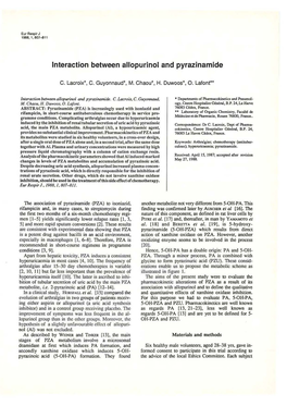 Interaction Between Allopurinol and Pyrazinamide