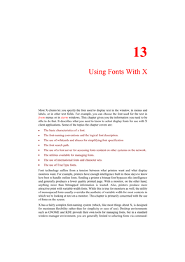 Chapter 13, Using Fonts with X