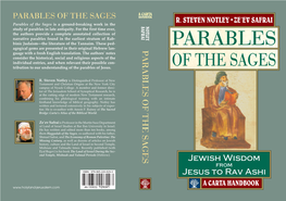 Of the Sages Is a Ground-Breaking Work in the SAFRAI NOTLEY Study of Parables in Late Antiquity
