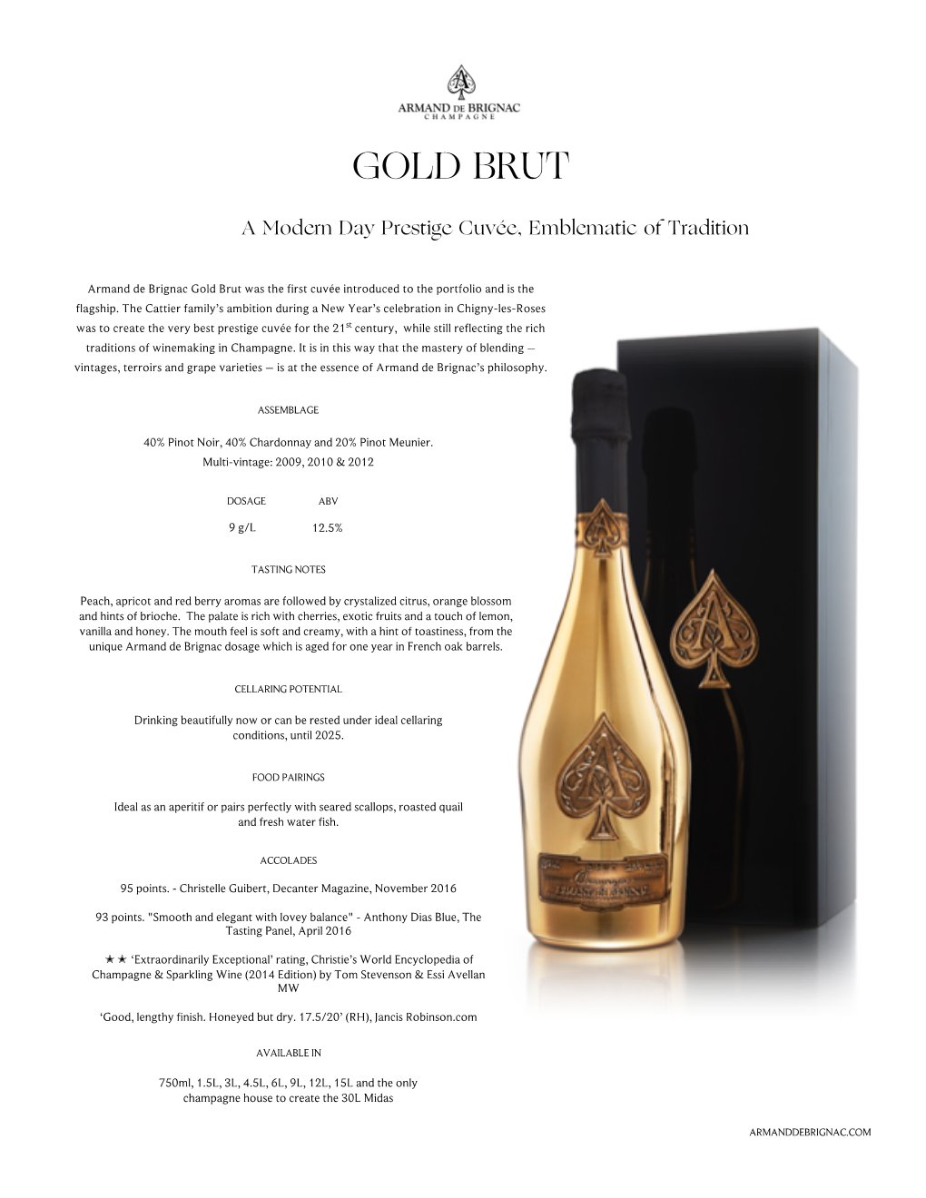 Champagne Armand De Brignac Brut Gold