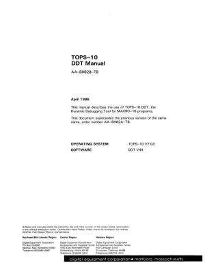 TOPS-10 DDT Manual