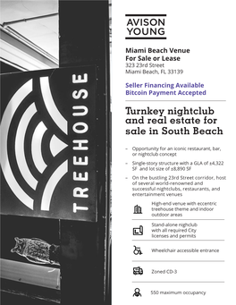Turnkey Nightclub and Real Estate for Sale in South Beach