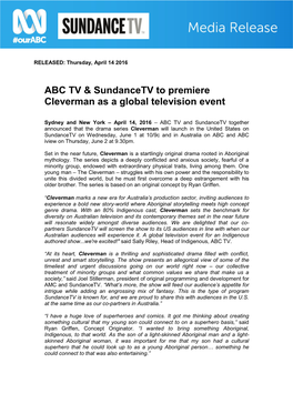 ABC TV & Sundancetv to Premiere Cleverman As a Global Television Event
