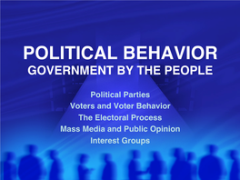 Political Behavior Government by the People