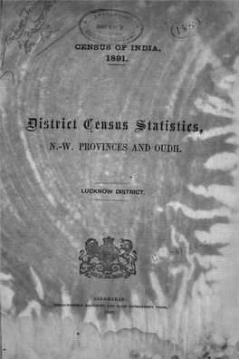 District Census Statistics, N. W. Provinces and Oudh, Locknow, India