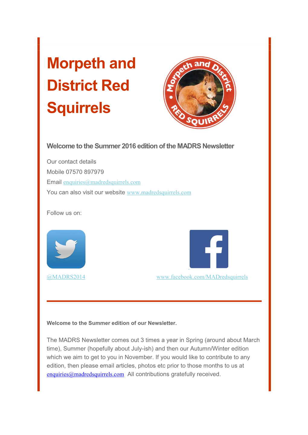 Morpeth and District Red Squirrels