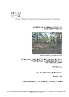 Aboriginal Cultural Heritage Assessment Report