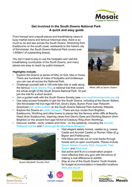 South Downs National Park a Quick and Easy Guide