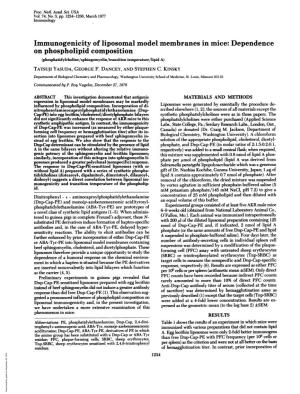 On Phospholipid Composition (Phosphatidylcholine/Sphingomyelin/Transition Temperature/Lipid A) TATSUJI YASUDA, GEORGE F