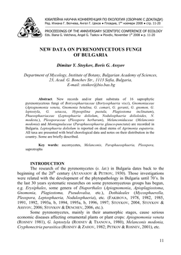 New Data on Pyrenomycetous Fungi of Bulgaria