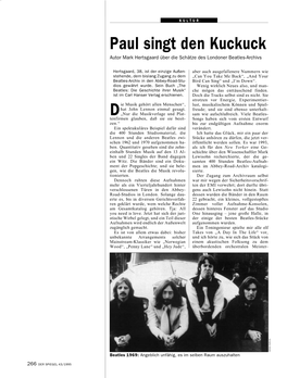 Paul Singt Den Kuckuck Autor Mark Hertsgaard Über Die Schätze Des Londoner Beatles-Archivs