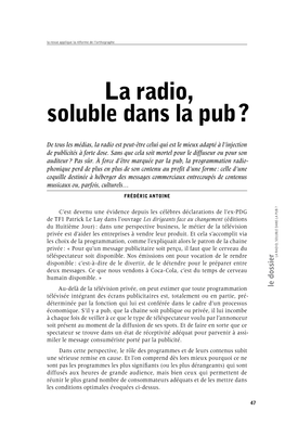 La Radio, Soluble Dans La Pub ?