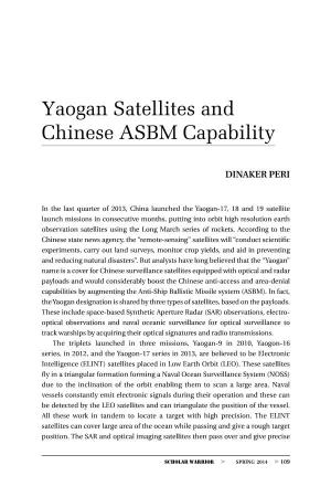 Yaogan Satellites and Chinese ASBM Capability, by Dinakar Peri