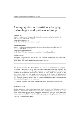 Audiographics in Transition: Changing Technologies and Patterns of Usage