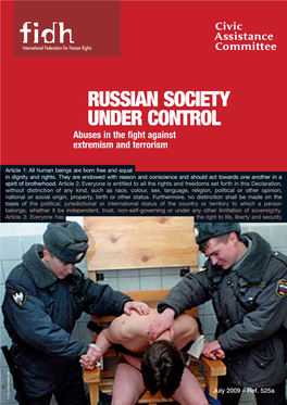 RUSSIAN SOCIETY UNDER CONTROL Abuses in the Fight Against Extremism and Terrorism