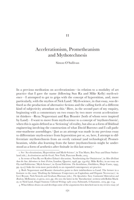Accelerationism, Prometheanism & Mythotechnesis