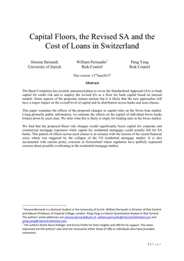 Capital Floors, the Revised SA and the Cost of Loans in Switzerland