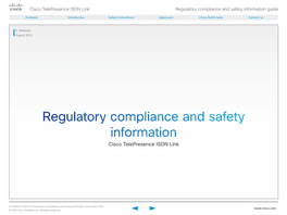 Cisco Telepresence ISDN Link Regulatory Compliance and Safety Information Guide