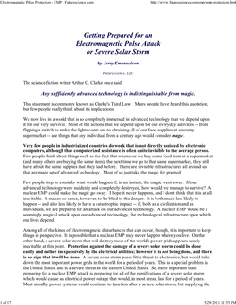 Electromagnetic Pulse Protection - EMP - Futurescience.Com