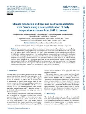 Climate Monitoring and Heat and Cold Waves Detection Over France Using a New Spatialization of Daily Temperature Extremes from 1947 to Present