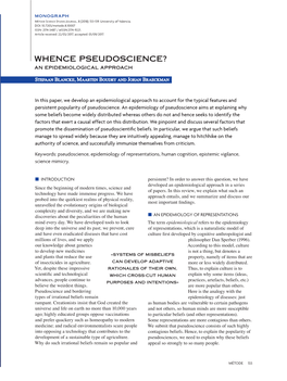 Whence Pseudoscience? an Epidemiological Approach