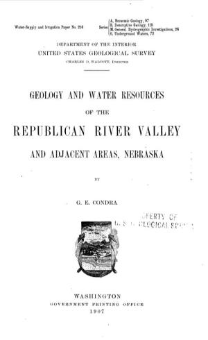 Republican River Valley and Adjacent Areas, Nebraska