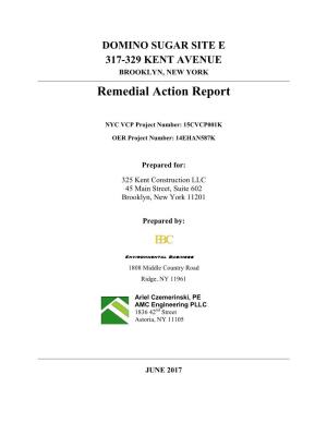 Remedial Action Report